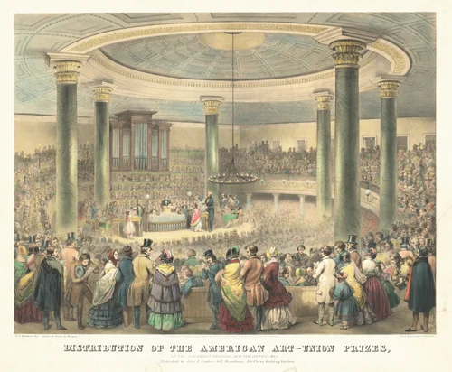 Distribution of the American Art-Union Prizes by Francis D'Avignon; Thompkins Harrison Matteson; Saroney & Major, print, 1848