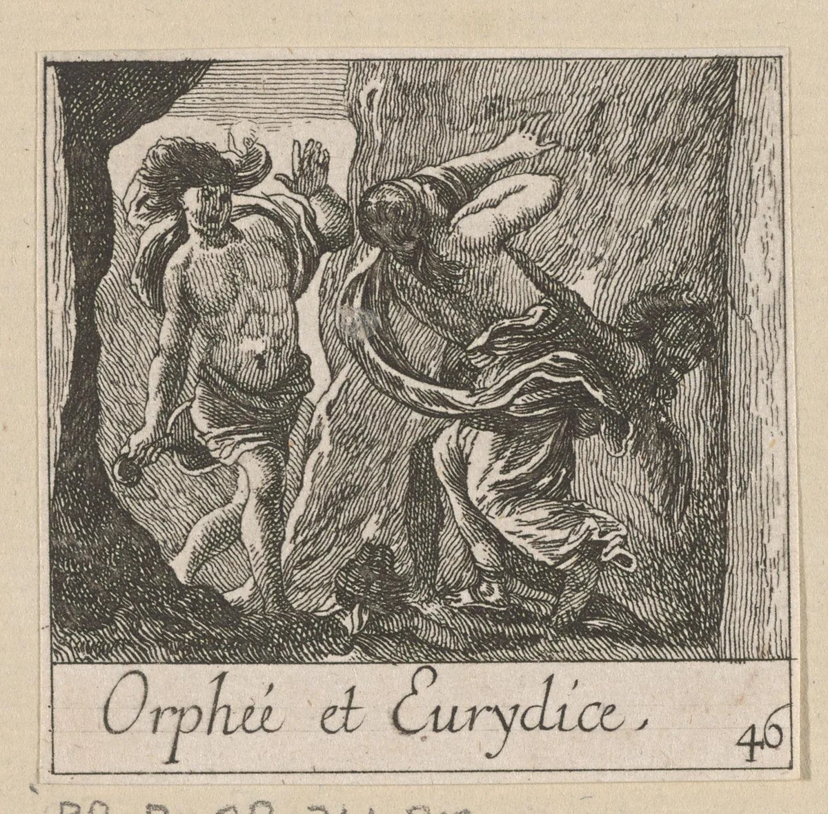Orpheus en Eurydice by anonymous, print, 1620-1664
