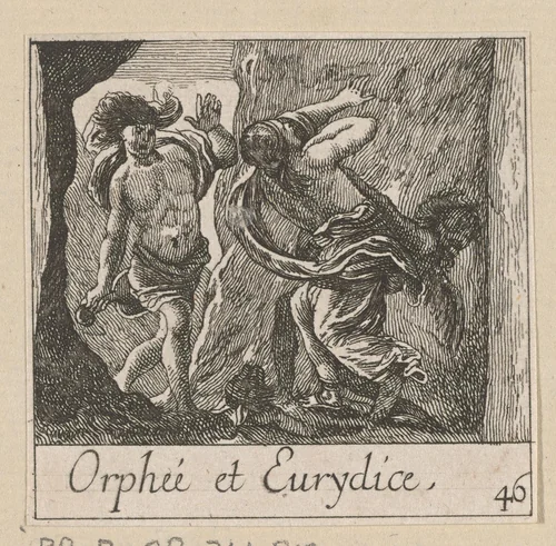 Orpheus en Eurydice by anonymous, print, 1620-1664