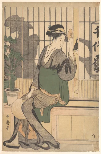 Shadows on the Shoji by Kitagawa Utamaro (喜多川歌麿), print, 1790-1799