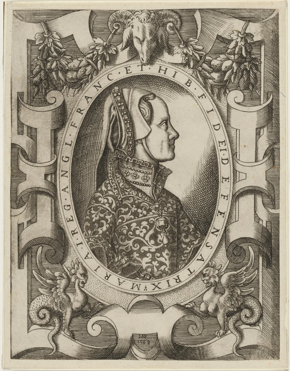 Queen Mary I of England by Niccolò Nelli, print, 1568