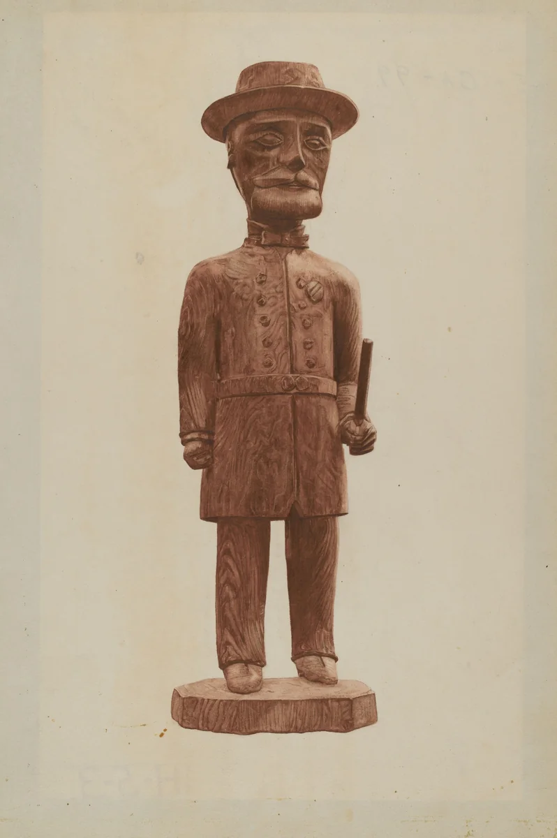 Carved Policeman by Mildred E. Bent, index of american design, 1935-1942