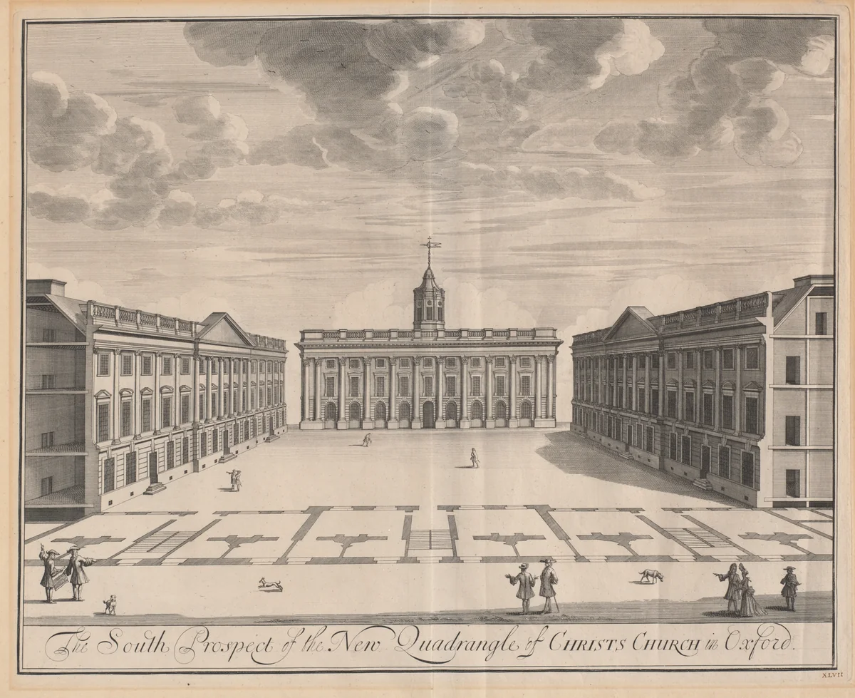 The South Prospect of the New Quadrangle of Christ Church in Oxford by Johannes Kip; Leendert Knijff, print, 1707