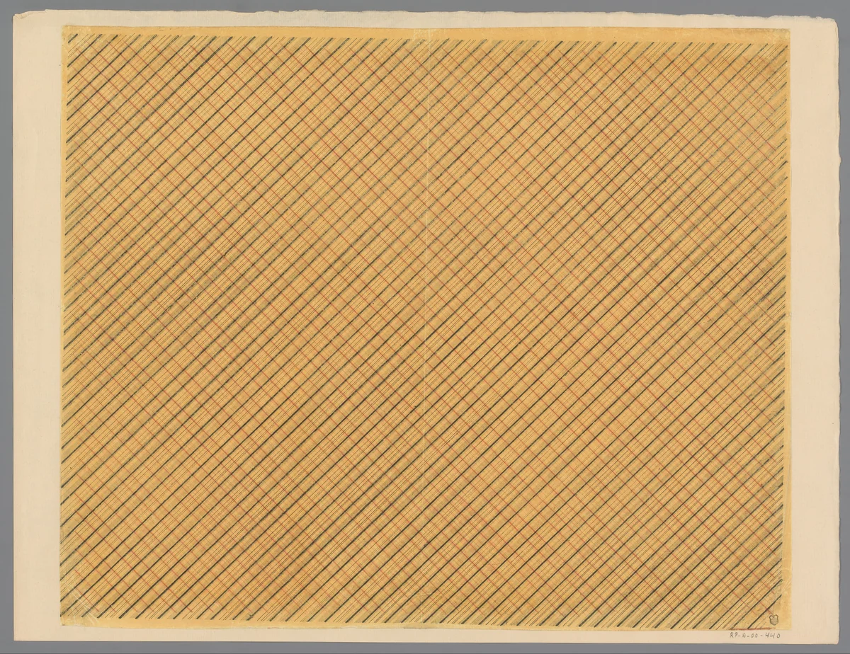 Blad met ruitpatroon by anonymous, print, 1800-1900