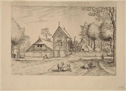 Farmstead by Johannes van Doetechum; Lucas van Doetechum; Master of the Small Landscapes, print, 1559-1561