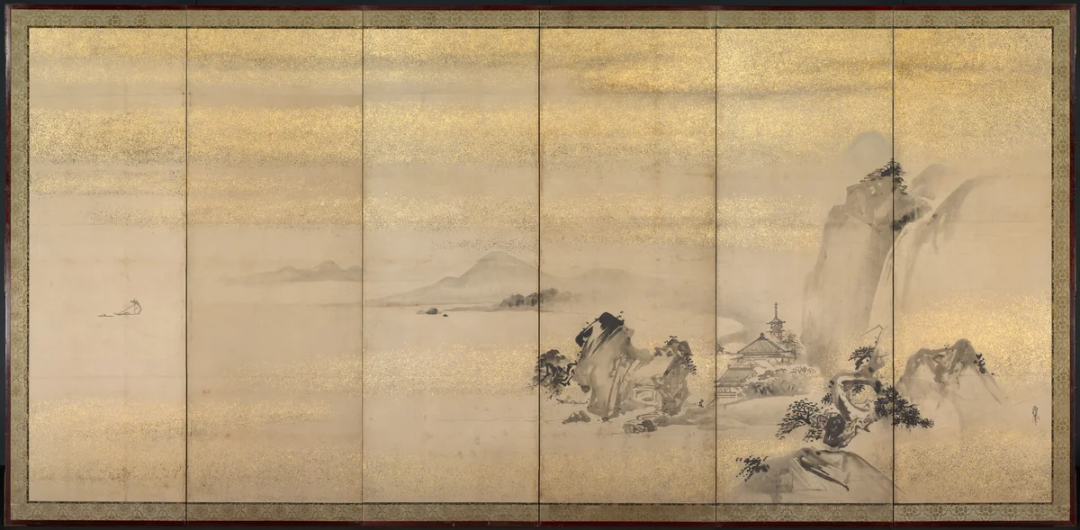 Summer and Winter Landscapes (one of a pair) by Kano Naonobu, painting, 1607-1650