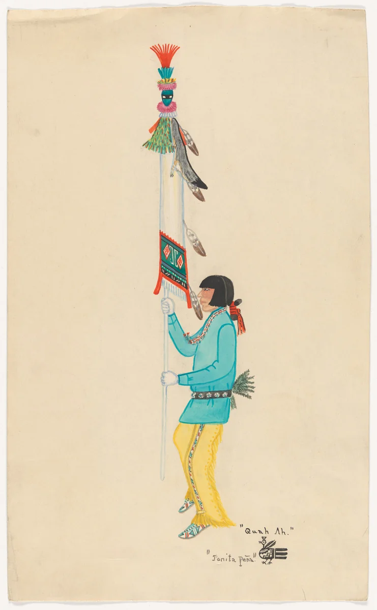 Corn Dance by Tonita Peña, drawing