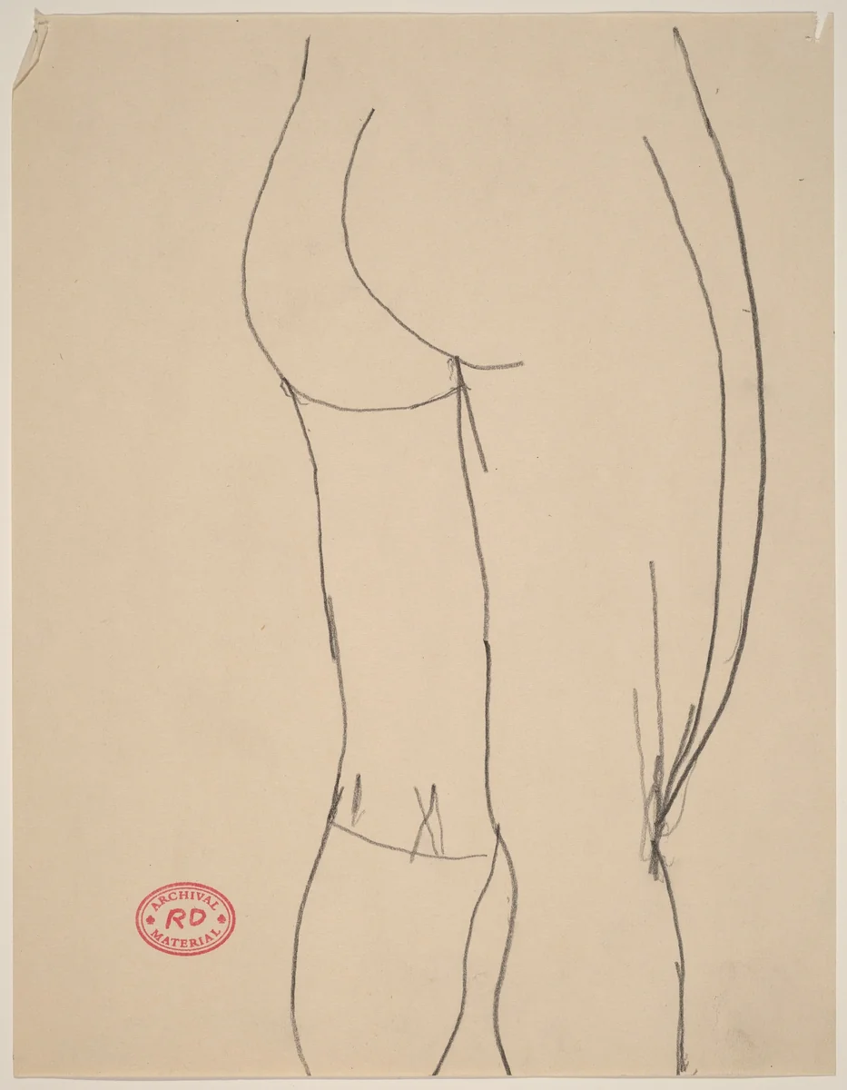 Untitled [legs and buttocks of a female nude] by Richard Diebenkorn, drawing, 1955-1967