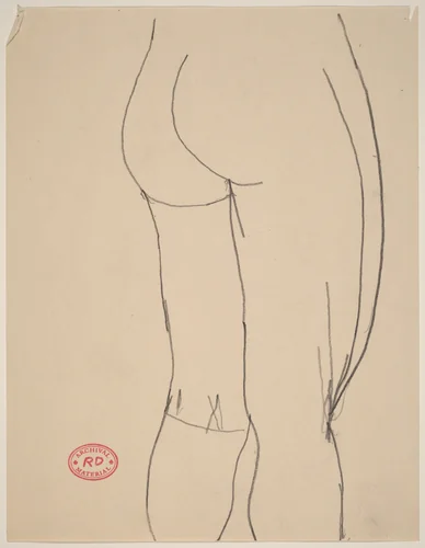 Untitled [legs and buttocks of a female nude] by Richard Diebenkorn, drawing, 1955-1967