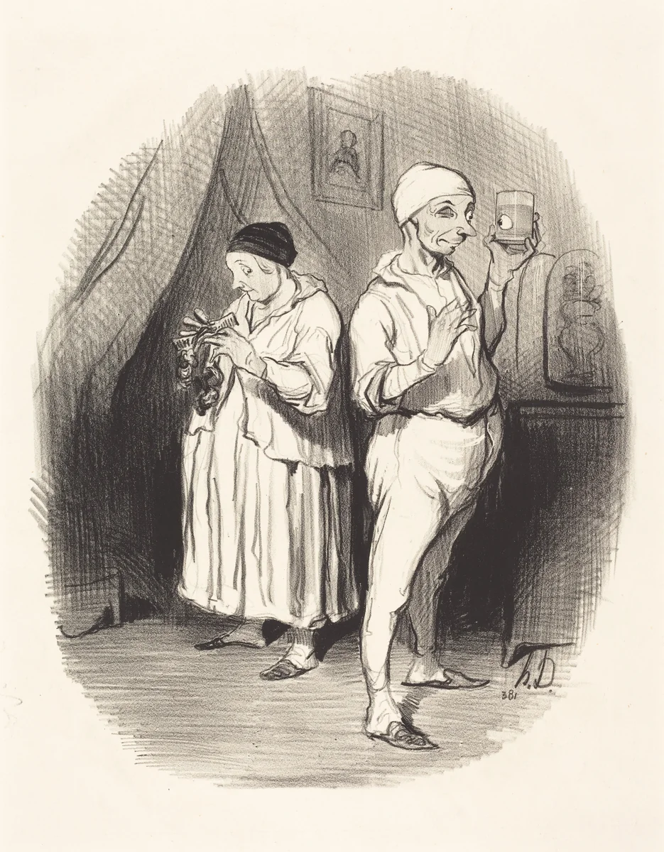 L'Oeil du maitre by Honoré Daumier, print, 1842