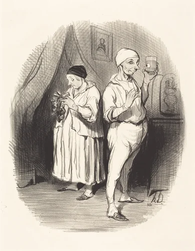 L'Oeil du maitre by Honoré Daumier, print, 1842