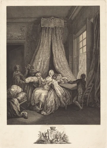Le fruit de l'amour secret by François Voyez; Pierre-Antoine Baudouin, print, 1746-1805