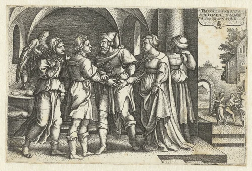 Huwelijk van Tobias en Sara by Unknown, print, 1543