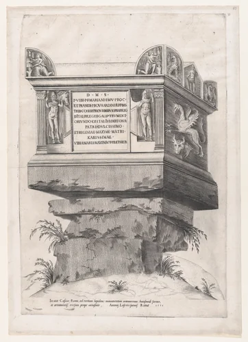Sepulchre of Vibius, from "Speculum Romanae Magnificentiae" by anonymous, print, 1551