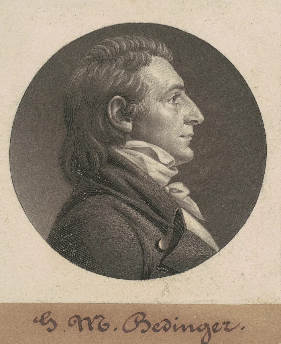 George Michael Bedinger by Charles B. J. Févret de Saint-Mémin, print, 1806
