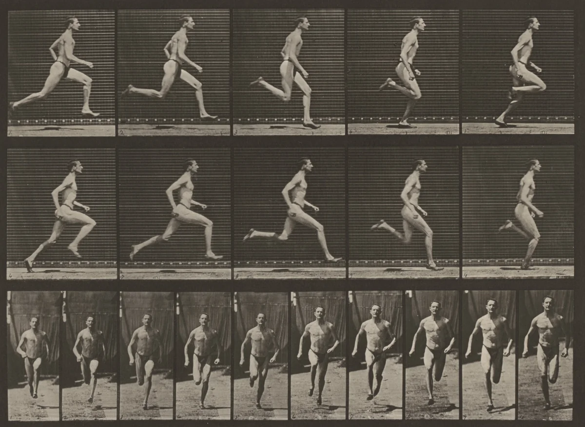 Plate Number 60. Running at a half-mile gait by Eadweard Muybridge, photograph, 1887