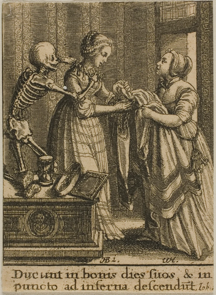The Bride and Death by Wenceslaus Hollar
Hans Holbein the younger, print, 1651