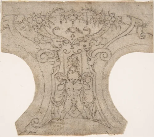 Decoration for a Spandrel in a Cove by anonymous, drawing, 1500-1600