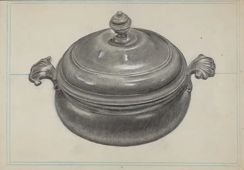 Pewter Soup Tureen by James O'Mara, index of american design, 1936