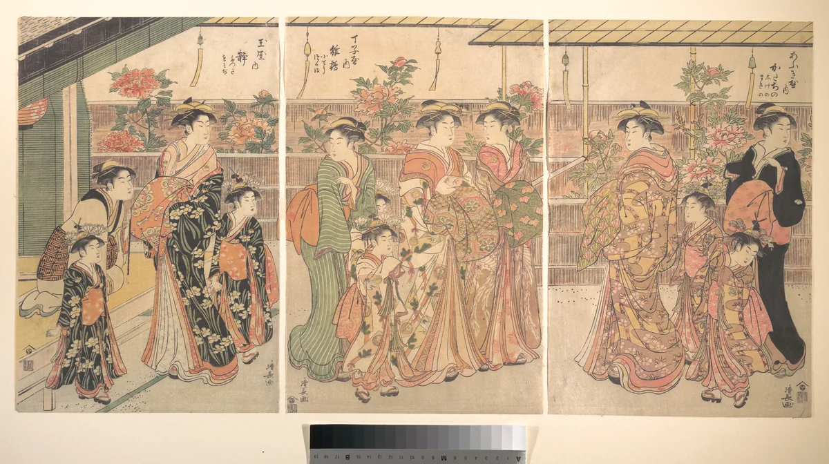 The Peony Show by Torii Kiyonaga (鳥居清長), print, 1780-1810