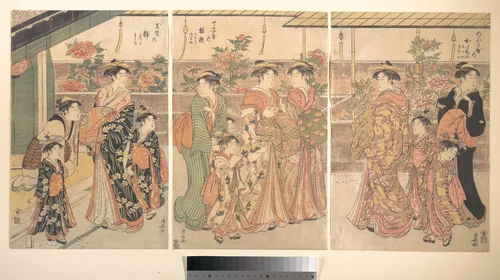 The Peony Show by Torii Kiyonaga (鳥居清長), print, 1780-1810