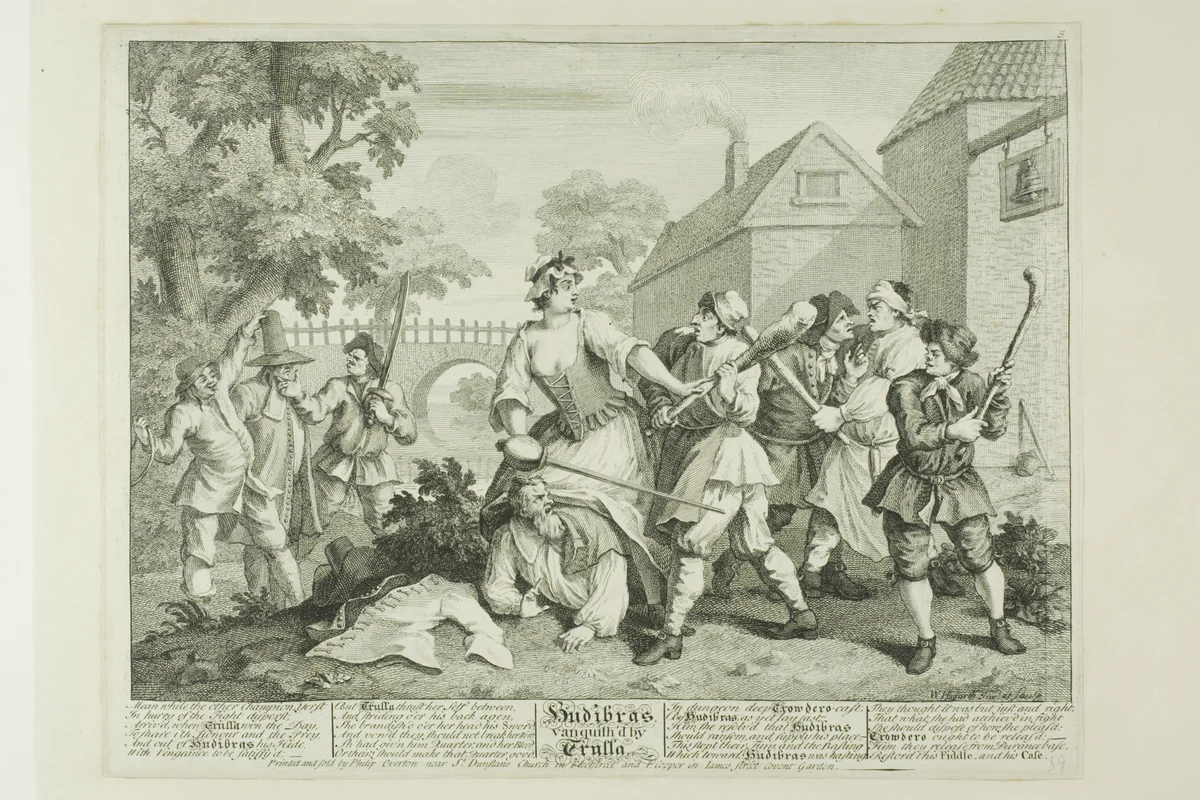 Hudibras Vanquished by Trulla, plate five from Hudibras by William Hogarth, print, 1725-1726