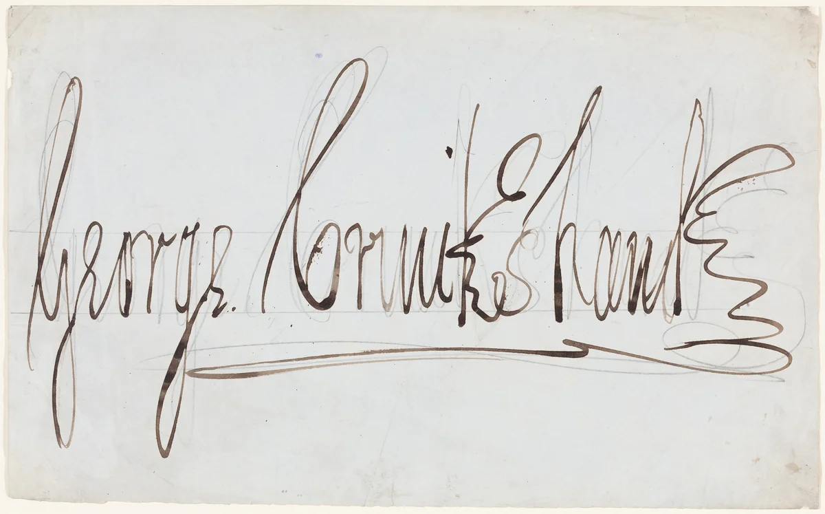 George Cruikshank (decorative signature) by George Cruikshank, drawing, 1792-1878
