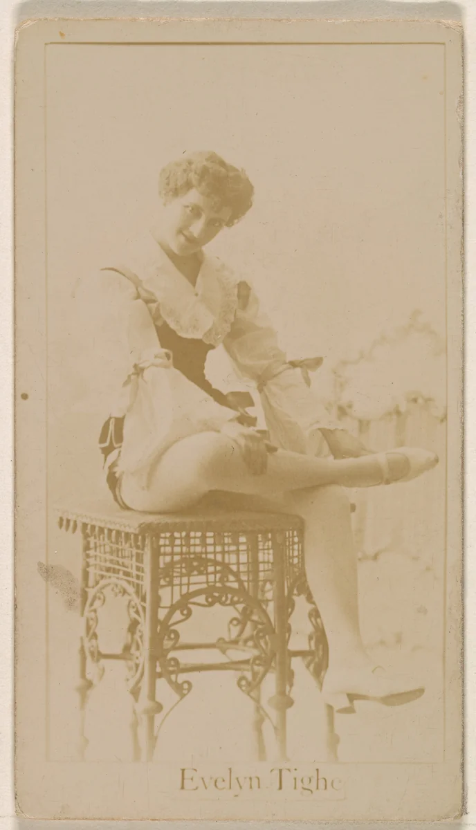 Evelyn Tighe, from the Actresses series (N245) issued by Kinney Brothers to promote Sweet Caporal Cigarettes by Kinney Brothers Tobacco Company, photograph, 1890