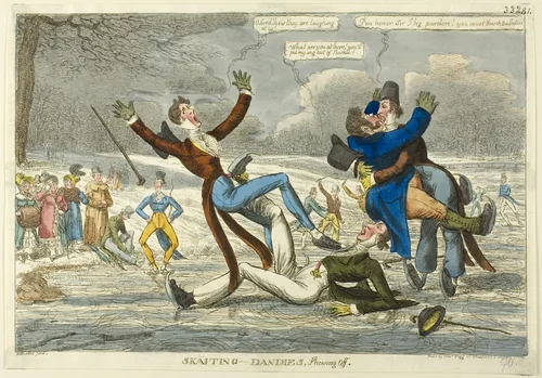 Skaiting Dandies, shewing off by Charles Williams, print, 1815-1820
