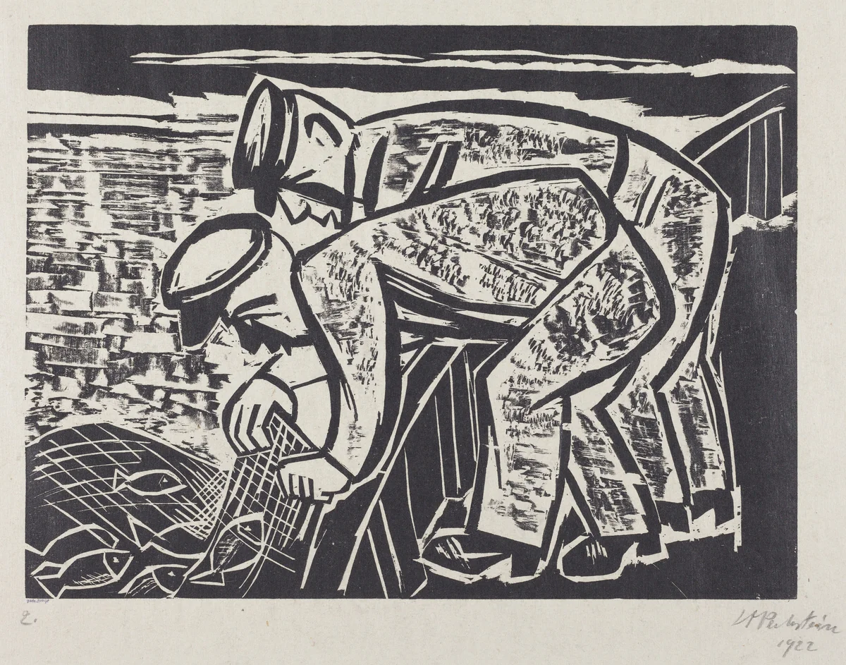 Two Fishermen by Max Pechstein, print, 1922