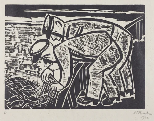 Two Fishermen by Max Pechstein, print, 1922