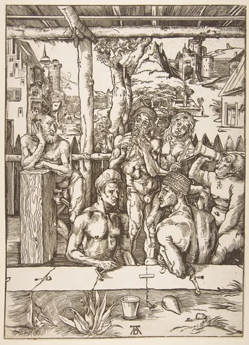 The Bath House (copy) by Albrecht Dürer, print, 1485-1600