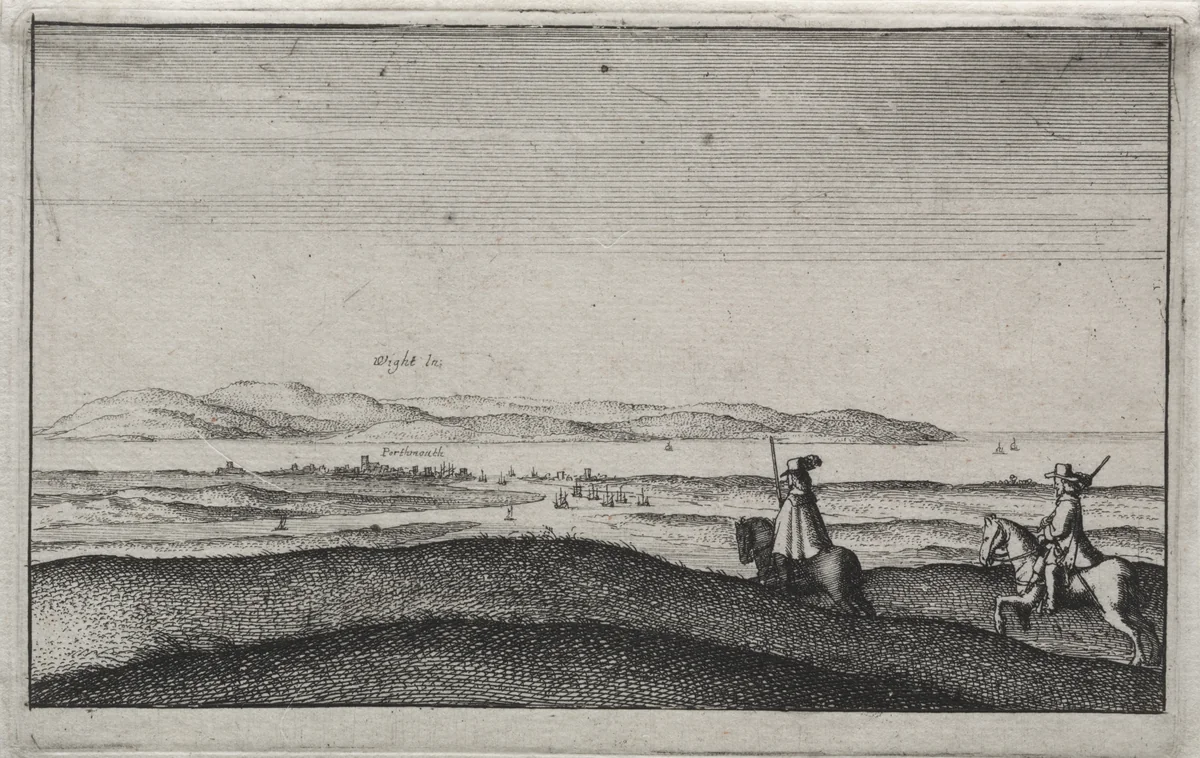 English Views: Isle of Wight from Portsmouth by Wenceslaus Hollar, print