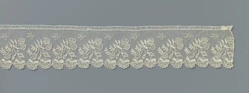 Strook naaldkant met dubbele roosjes by anonymous, other, 1810-1820