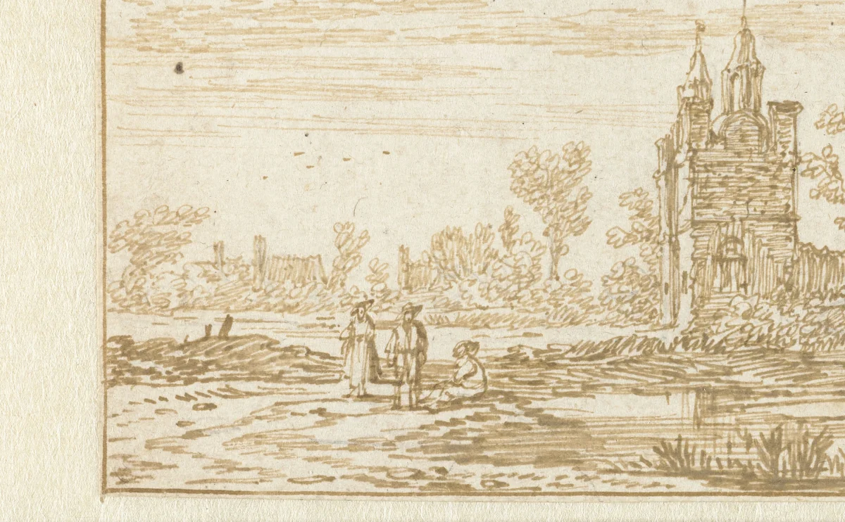Gezicht op een kasteeltje by Jan van Goyen, drawing, 1624