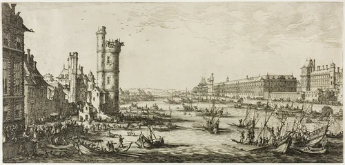 View of the Louvre by Jacques Callot, print, 1630-1635