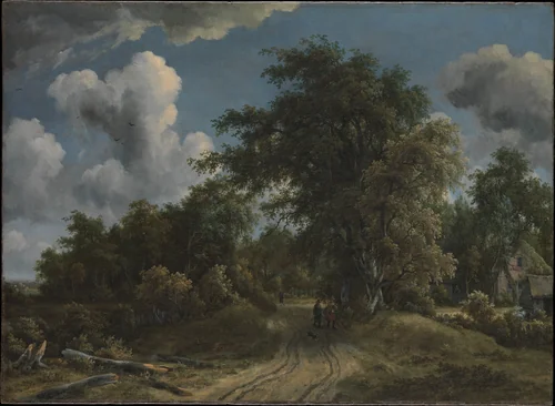 Woodland Road by Meyndert Hobbema, painting, 1665-1675