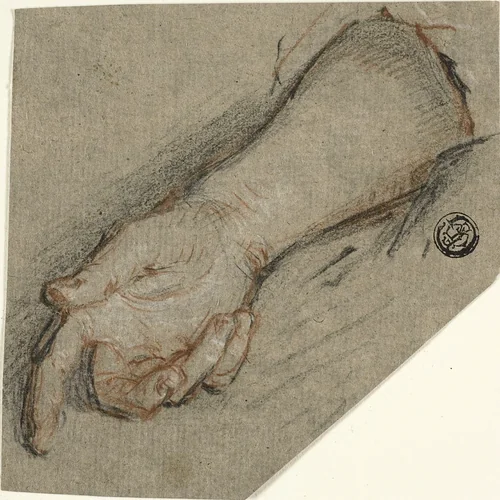 Back of Hand and Forearm by Antoine Coypel, drawing, 1681-1722