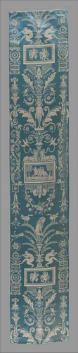 Panel with mythological figures and arabesques by Jean Démosthène Dugourc, textile, 1790-1800