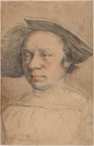 Portrait of a Man in a Broad-Brimmed Hat by Hans Holbein the Younger, drawing, 1526-1528