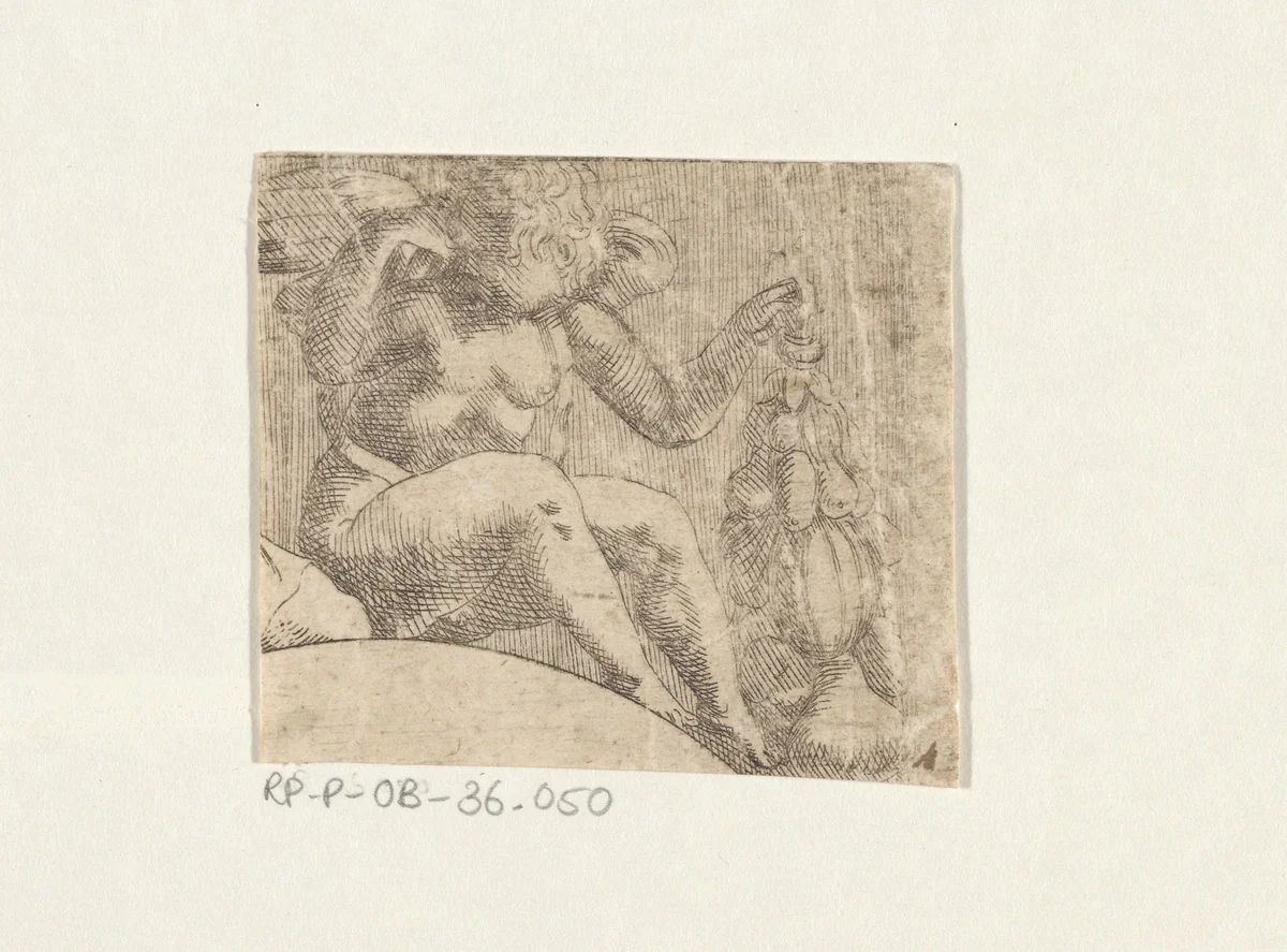 Fragment uit Jupiter zendt de drie godinnen naar het oordeel van Paris by Unknown, print, 1543