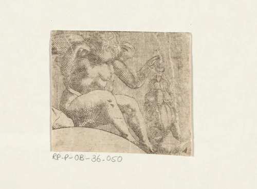 Fragment uit Jupiter zendt de drie godinnen naar het oordeel van Paris by Unknown, print, 1543