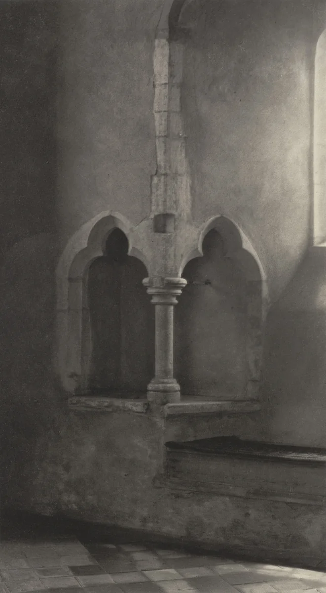 A Norfolk Piscina (Little Snoring Church) by Frederick H. Evans, photograph, 1906