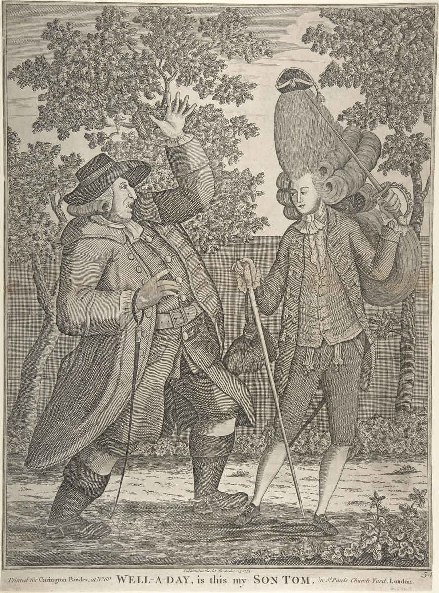 Well-a-day, Is this my Son Tom by Samuel Hieronymus Grimm, print, 1768-1778