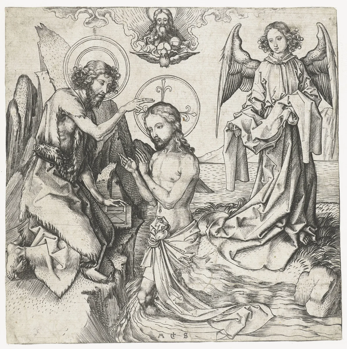 Baptism of Christ by Unknown, print, 1470-1481
