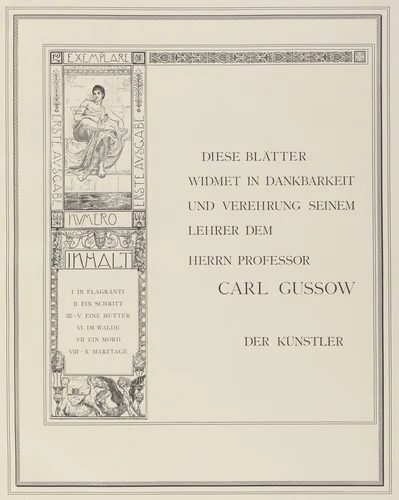 Dedication by Max Klinger, portfolio, 1883