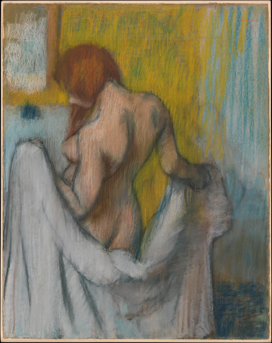 Woman with a Towel by Edgar Degas, drawing, 1894