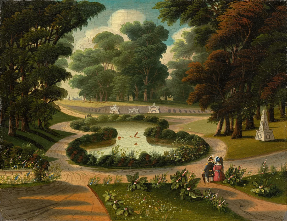 Mount Auburn Cemetery by Thomas Chambers, painting, 1825-1874