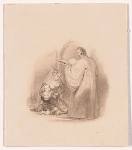 Illustration design for "The Economy of Human Life" by Frank Howard, drawing, 1834