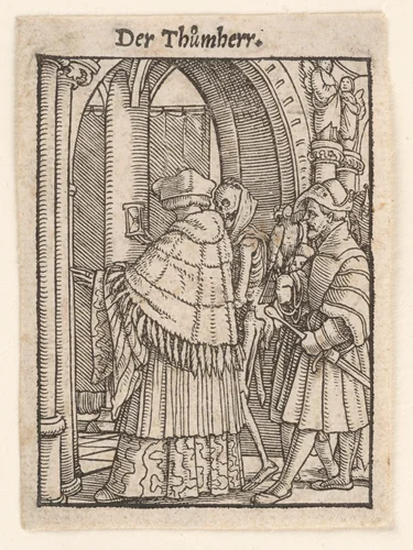The Dean (or Canon), from "The Dance of Death" by Hans Holbein the Younger, print, 1521-1538